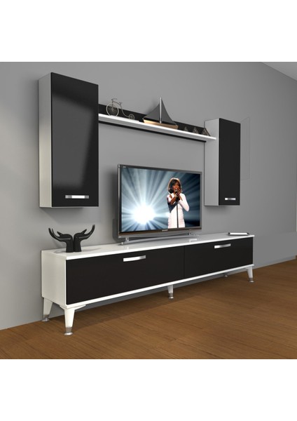 Eko 7 Slm Std Silver Tv Ünitesi Tv Sehpası - Beyaz - Siyah