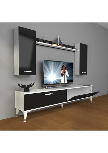 Eko 7 Slm Std Silver Tv Ünitesi Tv Sehpası - Beyaz - Siyah