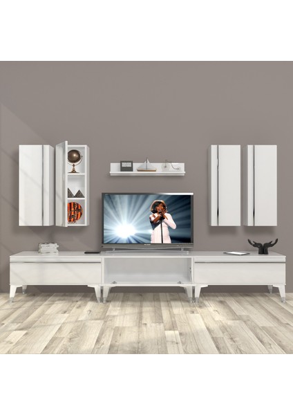 Eko 8d Mdf Silver Tv Ünitesi Tv Sehpası - Parlak Beyaz fiyatları