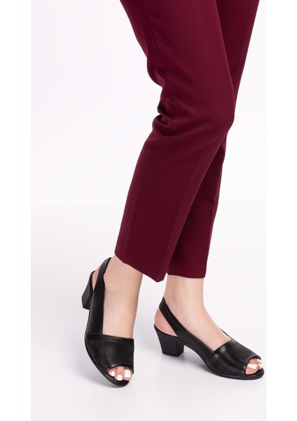 Kadın Hakiki Deri Klasik Topuklu Ayakkabı VDT.262 - Siyah - 34 modelleri