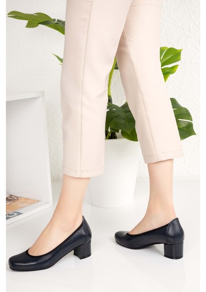 Kadın Hakiki Deri Rahat Günlük Topuklu Ayakkabı ŞHN.280 - Siyah - 36 modelleri