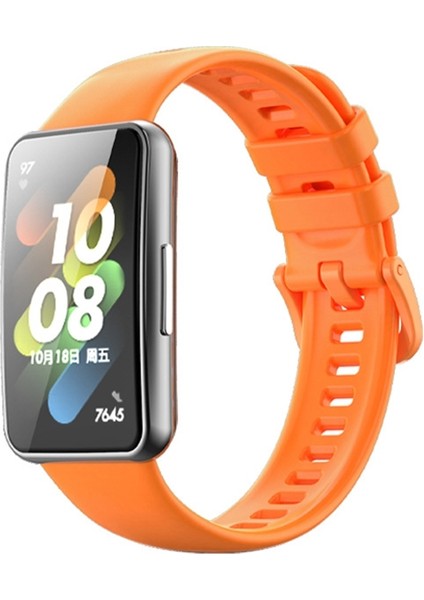 Huawei Band 7 / Honor Band 7 Turuncu Silikon Band (Yurt Dışından)