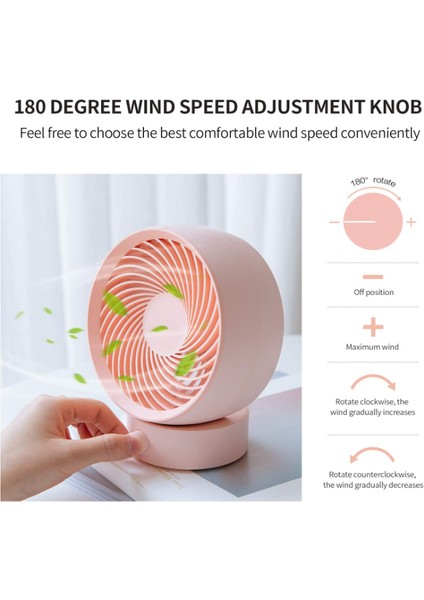 Masa Fanı USB Masa Fanı, Masa Fanı Sessiz Kuvvetli Rüzgar Ev Ofis Yatak Odası Için (Yurt Dışından)