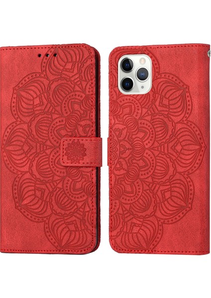 Iphone 11 Pro Max Red Için Mandala Deri Kılıf