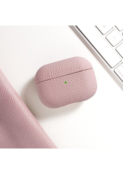 Açık Pembe Için Lychee Tahıl Cowhide Kulaklık Kılıfı (Yurt Dışından)