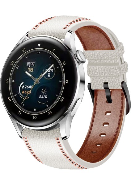 Huawei Için Orijinal Deri Izle Band Gt 3 46MM Beyaz