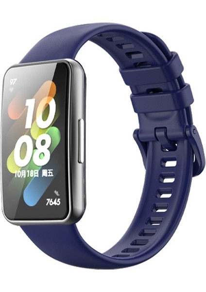 Huawei Band 7 / Honor Band 7 Koyu Mavi Için Silikon Saat Band