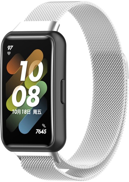 Huawei Band 7 Silver Için Milan Manyetik Saat Grubu(Yurt Dışından)
