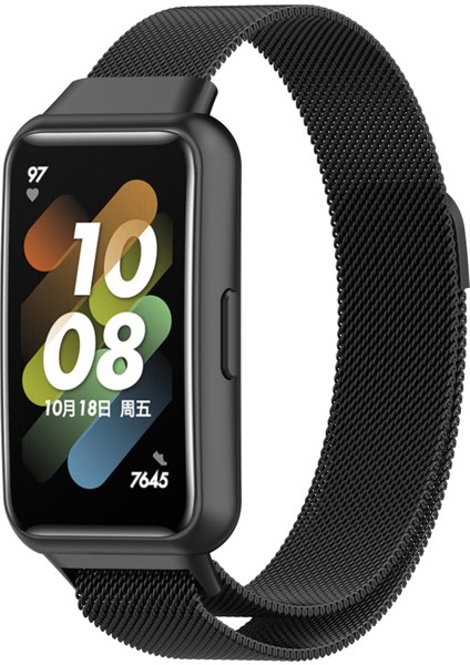Huawei Band 7 Black Için Milan Manyetik Saat Grubu