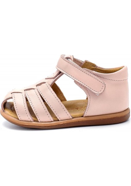 Deri Çocuk Sandalet Pembe D-464