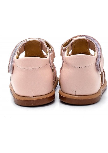Deri Çocuk Sandalet Pembe D-464