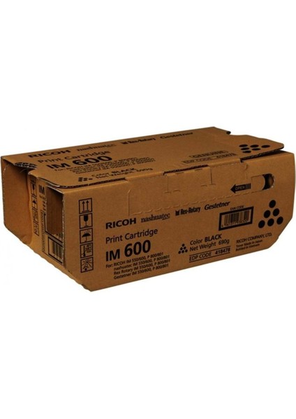 Rıcoh 418478 IM550/600/P800/801 Siyah Toner Orjinal 25.500 Sayfa