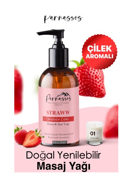 Doğal Çilek Çikolata Özlü Ve Duyusal Masaj Yağı Set 150ml