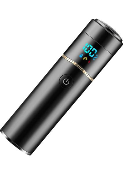Taşınabilir Mini Elektrikli Tıraş Makinesi Yıkanabilir USB Şarj LED Ekran Kompakt Boyutta Siyah (Yurt Dışından)
