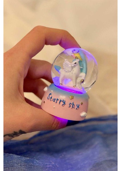 Unicorn Starry Sky Işıklı Mini Kar Küresi