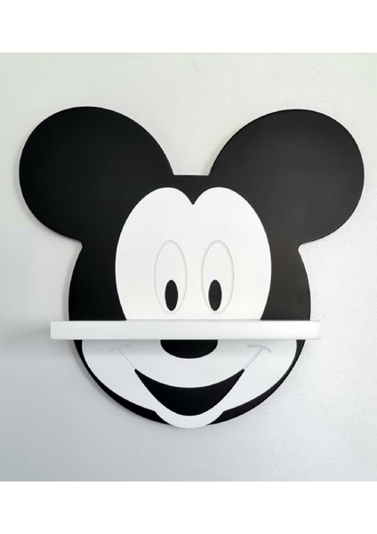 Mickey Mouse Çocuk Odası Rafı Siyah - Beyaz