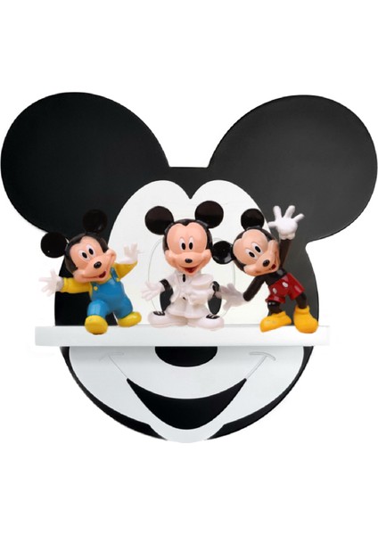 Mickey Mouse Çocuk Odası Rafı Siyah - Beyaz fırsatları
