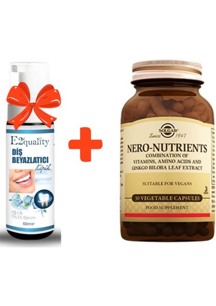 E2'quality Diş Beyazlatıcı Köpük + Solgar Nero Nutrients 30 Kapsül