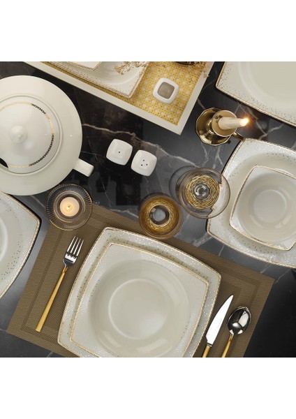 Bone Mare 62 Parça 1175021 Desenli Yemek Takımı