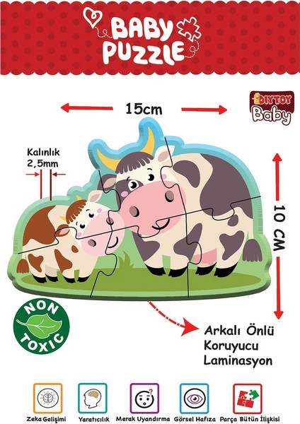 Dıytoy 1734 Dıytoy, Baby Puzzle- Ilk Çiftlik Puzzle