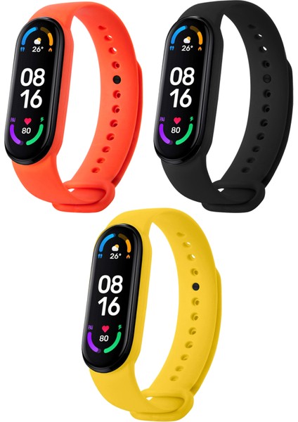 Xiaomi Mi Band 5 ve Mi Band 6 Uyumlu Yüksek Kalite Silikon Kordon Seti