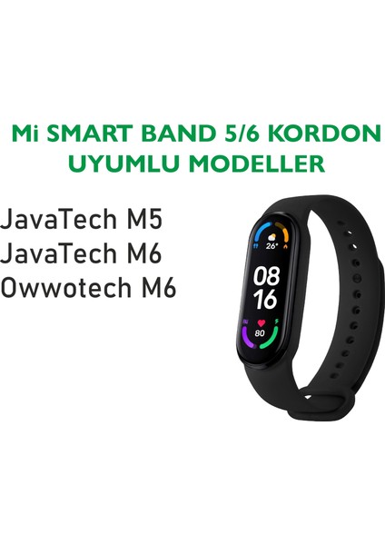 Xiaomi Mi Band 5 ve Mi Band 6 Uyumlu Yüksek Kalite Silikon Kordon Seti