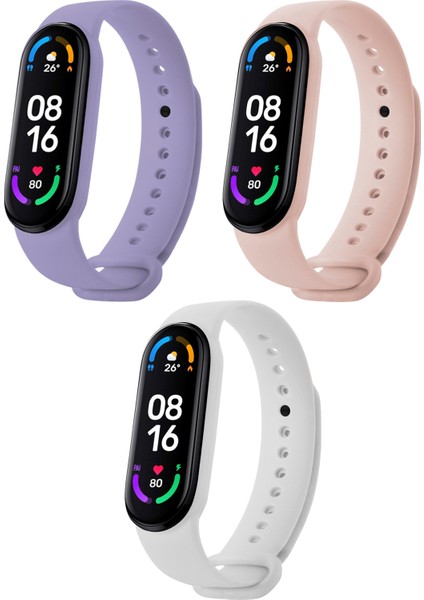 Xiaomi Mi Band 5 ve Mi Band 6 Uyumlu Yüksek Kalite Silikon Kordon Seti