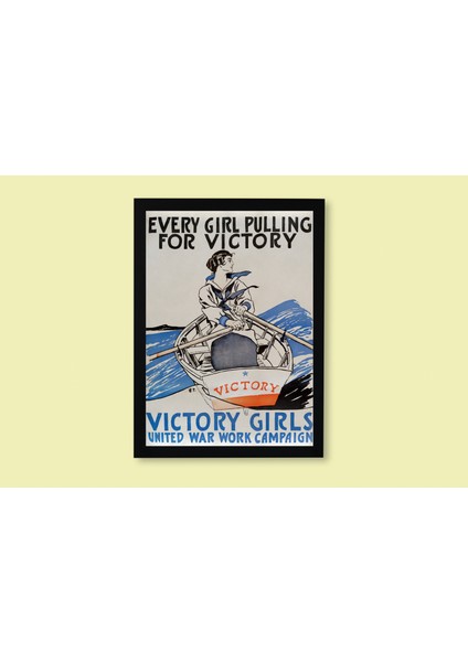 Peonies Atölye Edward Penfield "victory Girls" Sanatsal Çerçeveli Poster (30*42)