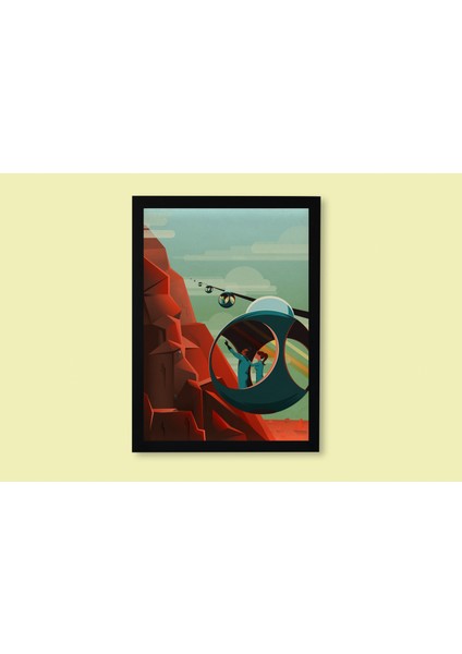 Spacex "ropeway" Sanatsal Çerçeveli Poster (30*42)