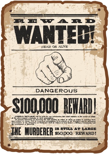 Wanted STICKER-20689