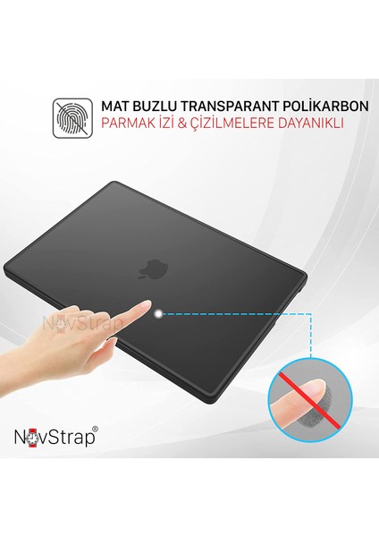 Apple Macbook Pro 2020 13 Inç A2289-A2251 Uyumlu Sert Mat Frosted Kılıf Anti Fingerprint