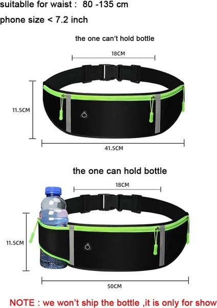 Shenzhen Xin Xin Koşu Için Şişe Bölmeli Bel Çantası - Siyah (Yurt Dışından)