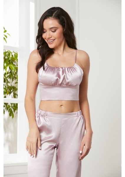 Kadife Saten 3'lü Pijama Takım - 2075