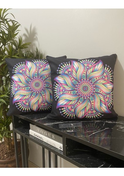 Etnik Desenli Dekoratif 2'li Kırlent Kılıfı Seti