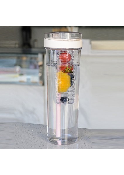 2pcs Taşınabilir Plastik Su Kupası, 800 ml. Bej (Yurt Dışından)