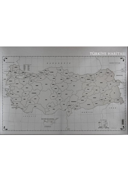 Gürbüz Yayınları Kazınabilir Türkiyie Haritası 35*50