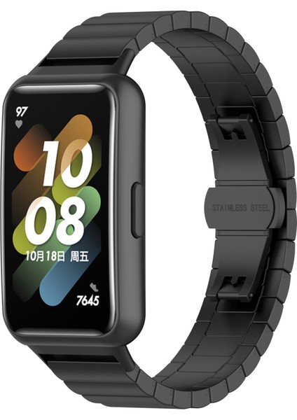 Huawei Bandı 7 Siyah İçin Paslanmaz Ste Saat Bandı (Yurt Dışından)