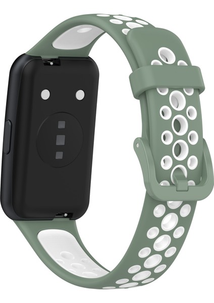 Huawei Bandı 7/7 Nfc Işık Yeşil + Beyaz İçin Nefes Alabilir Silikon İzleme Bandı (Yurt Dışından)