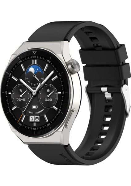 Huawei İçin Silikon Saat Bandı Gt Gt 3 Pro 46 mm. 22 mm. Siyah (Yurt Dışından)