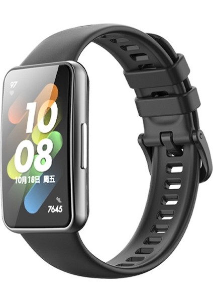 Huawei Bandı 7 / Honor Bandı 7 Siyah İçin Silikon Saat Bandı (Yurt Dışından)
