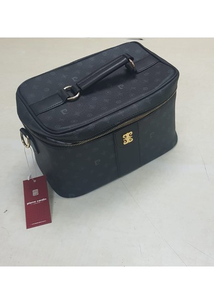 Pierre Cardin Deri Makyaj Çantası Siyah