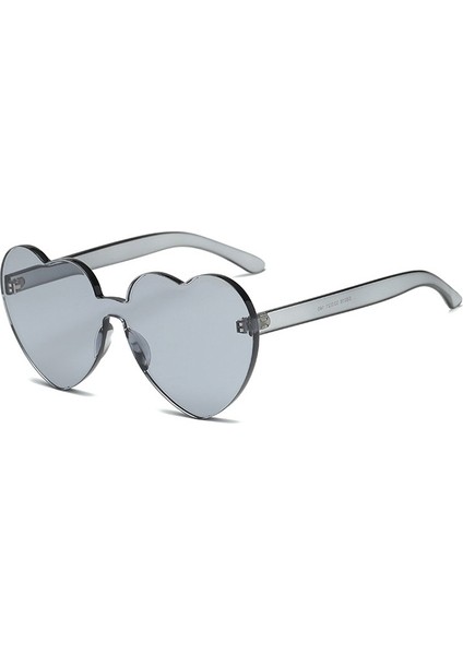 Kadınlar Için Kalp Şekli Rimless UV400 Güneş Gözlüğü Yeşil (Yurt Dışından)