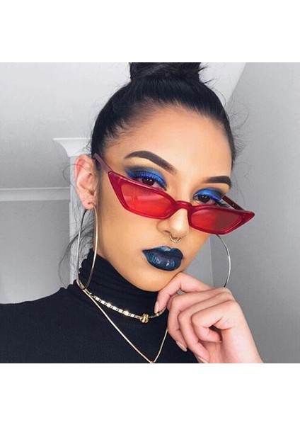 Küçük Kedi Göz Metal Çerçevesi UV400 Kadınlar Için Güneş Gözlüğü Style 7 (Yurt Dışından) modelleri