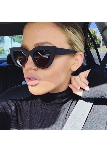 Kedi Göz Aynalı Metal Çerçeve UV400 Kadınlar Için Güneş Gözlüğü Style 4 (Yurt Dışından) modelleri