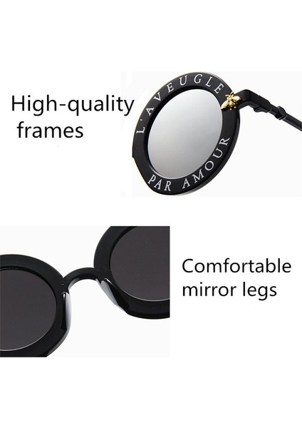 Alev Güneş Gözlüğü Altın Çerçeve Şeffaf Mor Lens (Yurt Dışından)