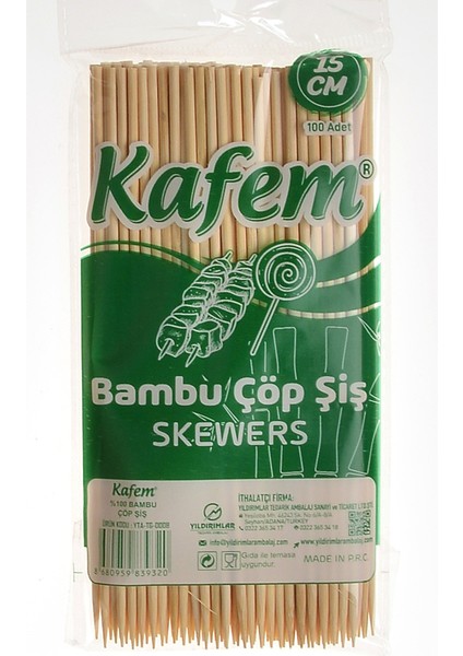 Çöp Şiş Bambu 15 cm 100 Adet