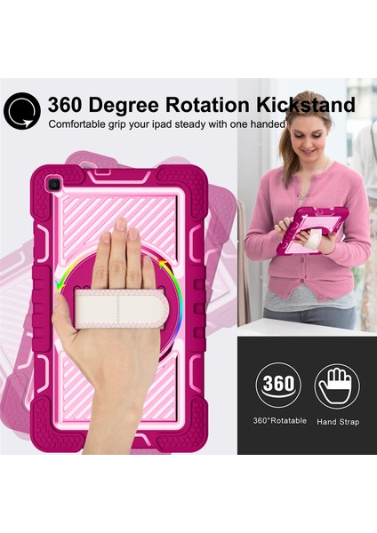 Samsung Galaxy Tab İçin A 8.0 2019 T290 Silikon - Pc Kılıfı Gül Kırmızı - Pembe (Yurt Dışından)