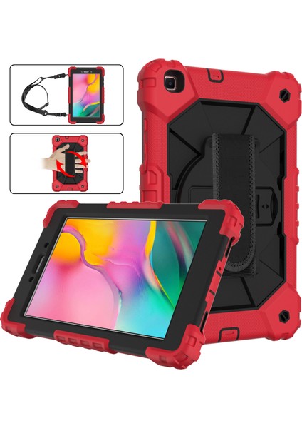 Samsung Galaxy Tab İçin A 8.0 (2019) T290 / T295 Silikon - Pc Kasa Kırmızı - Siyah (Yurt Dışından) fiyatları