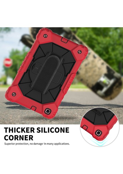 Samsung Galaxy Tab İçin A 8.0 (2019) T290 / T295 Silikon - Pc Kasa Kırmızı - Siyah (Yurt Dışından) fırsatları