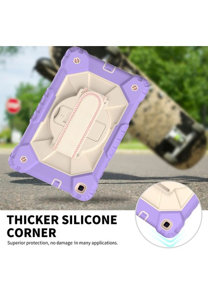 Samsung Galaxy Tab İçin 8.0 (2019) T290 / T295 Silikon - Pc Case Purple - Bej (Yurt Dışından) fırsatları